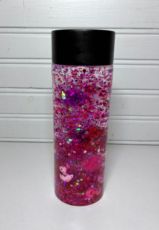 Valentine’s Gems, Glitter & Pompoms Sensory Bottle